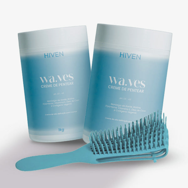 Combo: 2 Cremes Waves de 1KG + Escova Polvo ( BRINDE)