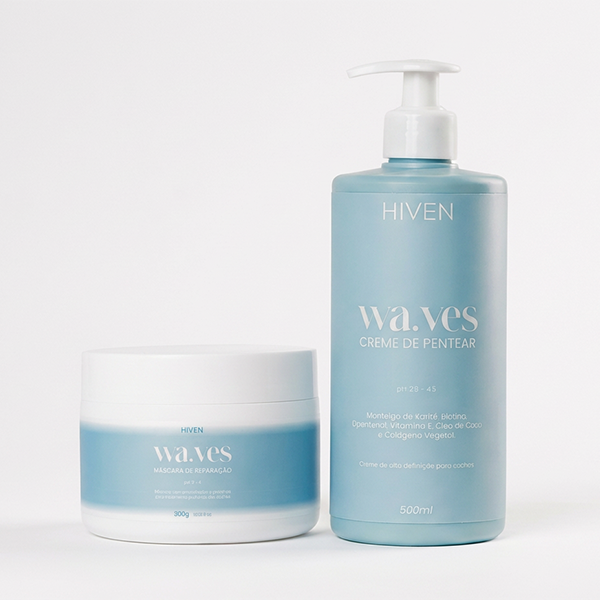 Combo Creme Waves 500ml + Máscara de Reparação 300g | Cachos