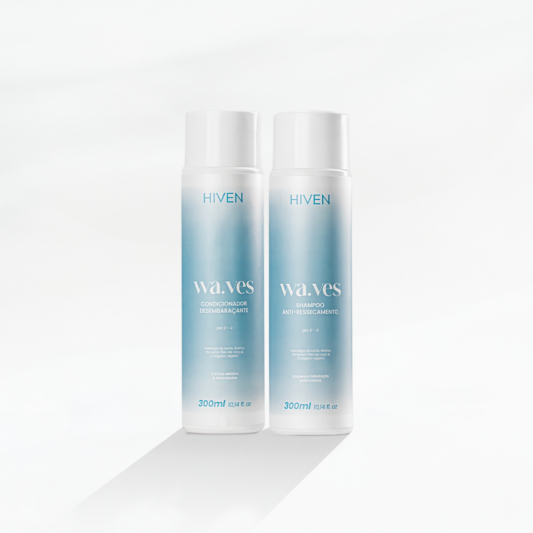 Shampoo Anti-Ressecamento + Condicionador Desembaraçante Waves 300ml