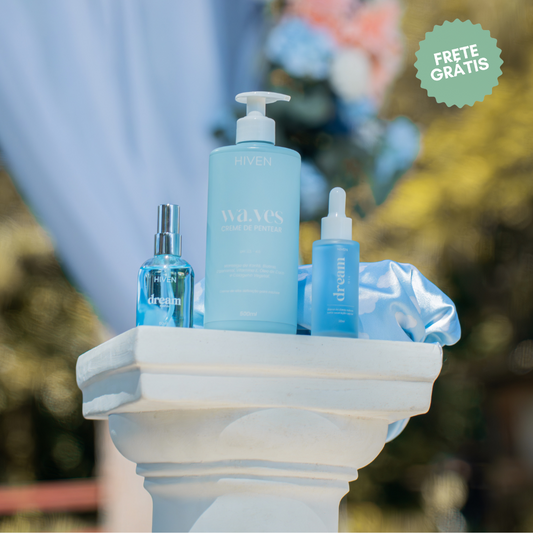 Combo dia das Mães: Dream Parfum 60ML + Dream Oil + Creme Waves 500ML + Touca de Cetim