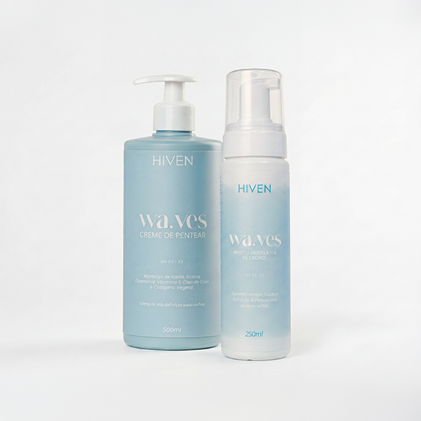 Creme Waves 500ML + Mousse Waves Modelador de cachos 250ML