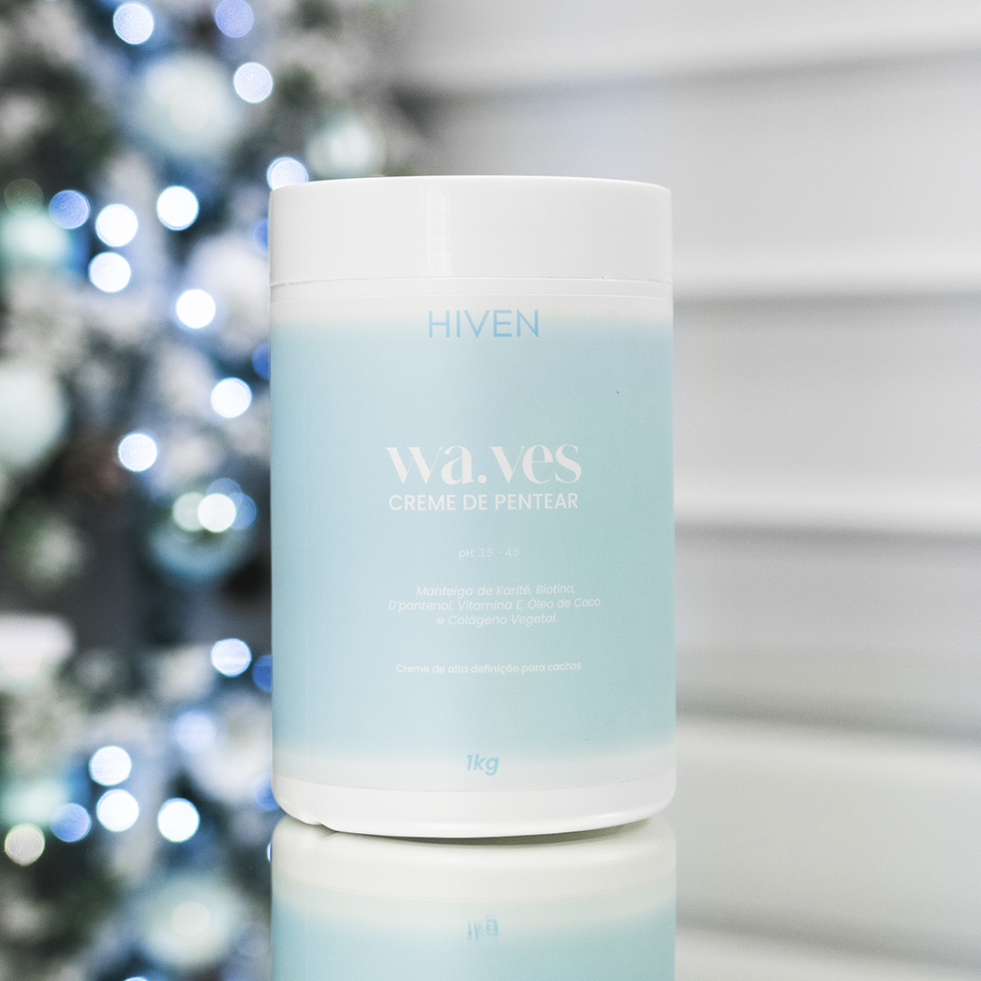 Combo Hiven: Creme Waves 1KG + Creme 500ML + Escova Polvo (BRINDE)
