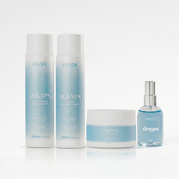 Combo: Shampoo Anti-Ressecamento + Condicionador Desembaraçante + Máscara de Reparação Waves 300g + Dream Parfum 60ML