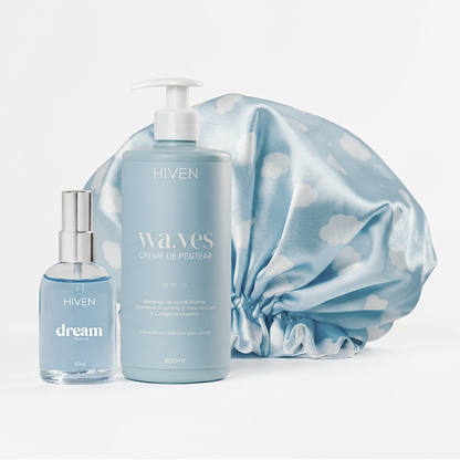 Creme Waves 500ML + Dream Parfum 60ML + Touca De Cetim