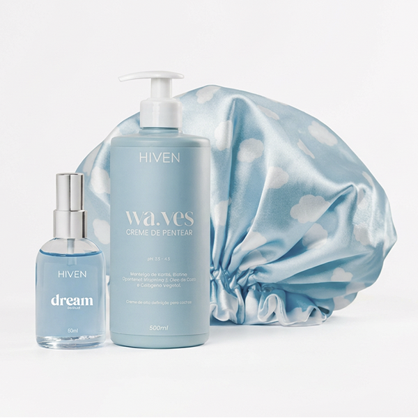 Creme Waves 500ML + Dream Parfum 60ML + Touca De Cetim