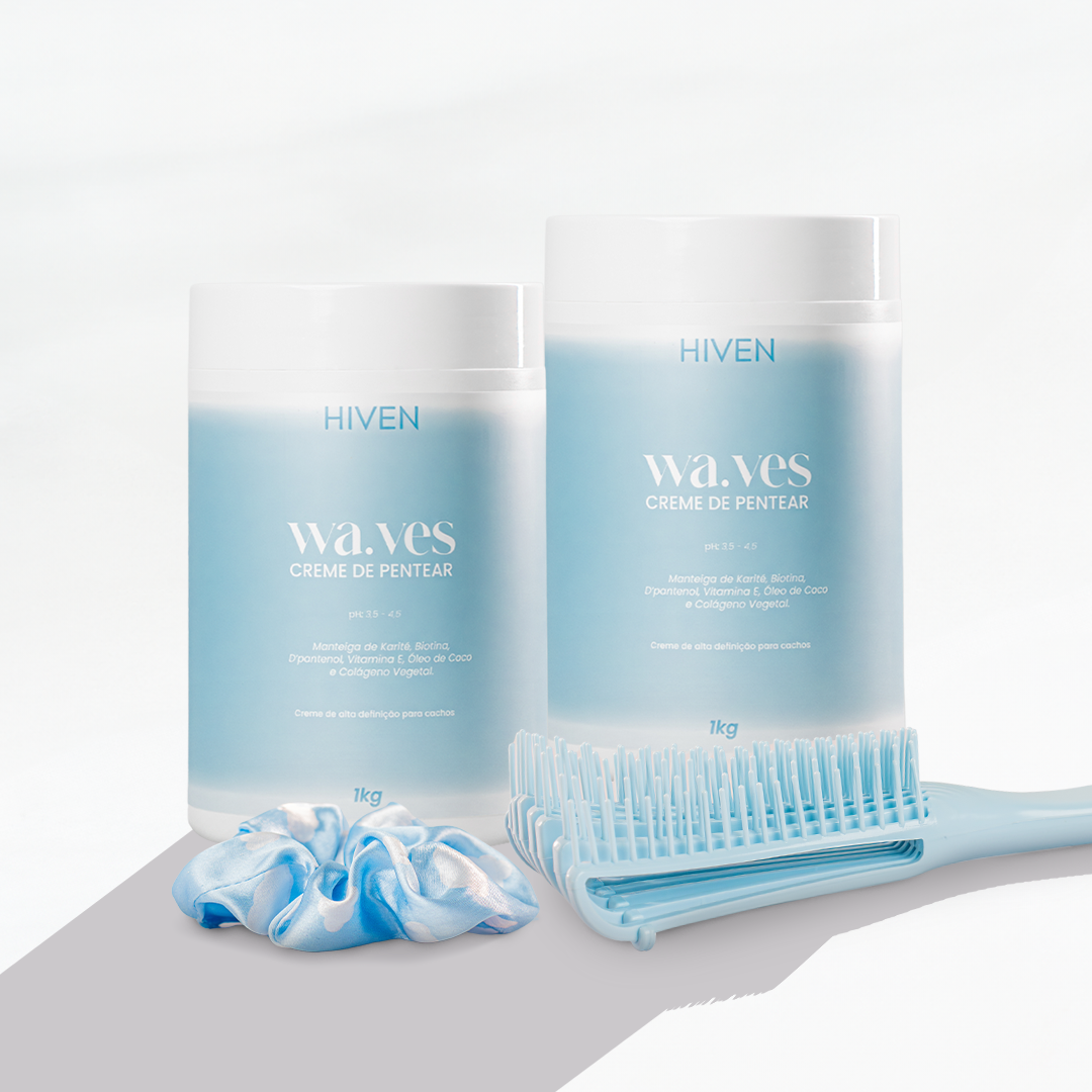 Combo: 2 Cremes Waves de 1KG + Escova Polvo + Scrunchie ( BRINDE)