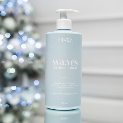 Combo Hiven: Creme Waves 1KG + Creme 500ML + Escova Polvo (BRINDE)